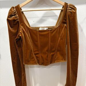 Astr-the-label Women's Brown and Tan Blouse